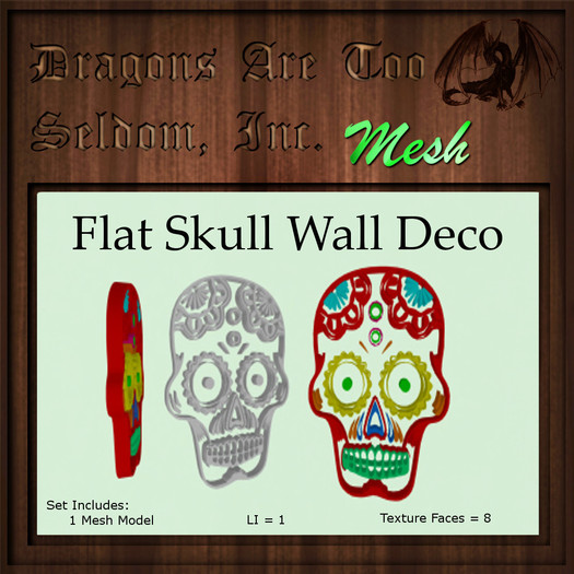 DATSI Mesh - Flat Skull Wall Deco Set