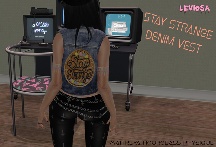 Leviosa Stay Strange Denim Vest - Maitreya - Hourglass - Physique - Stranger Things - Denim - Punk 