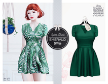 The Secret Store - Sylva Dress - Maitreya Lara, V-Tech Flatchest, Slink Physique + Hourglass - Emerald