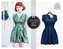 The Secret Store - Sylva Dress - Maitreya Lara, V-Tech Flatchest, Slink Physique + Hourglass - Navy