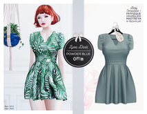 The Secret Store - Sylva Dress - Maitreya Lara, V-Tech Flatchest, Slink Physique + Hourglass - Powder Blue