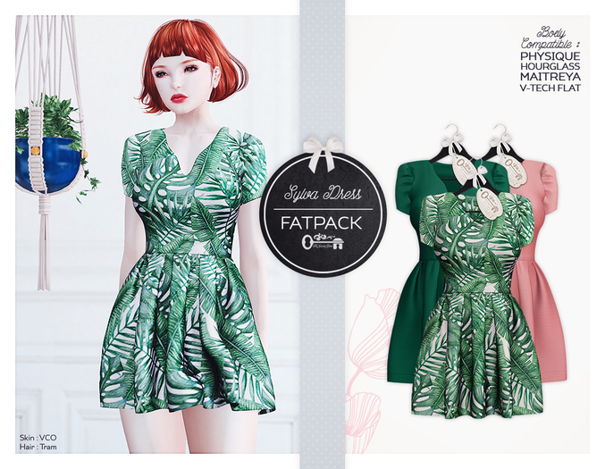 The Secret Store - Sylva Dress - Maitreya Lara, V-Tech Flatchest, Slink Physique + Hourglass - Fatpack