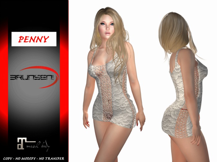 Brunsen! Mesh Dress Sexy Penny for Maitreya Lace White