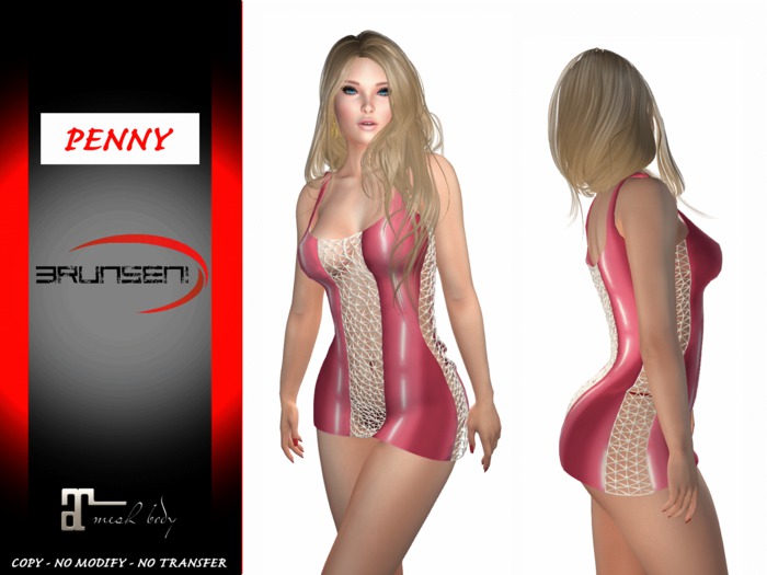 Brunsen! Mesh Dress Sexy Penny for Maitreya Latex Pink
