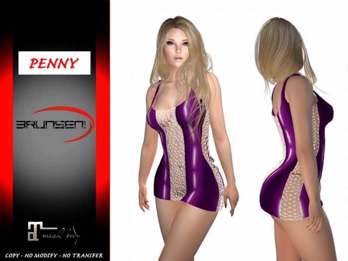 Brunsen! Mesh Dress Sexy Penny for Maitreya Latex Purple