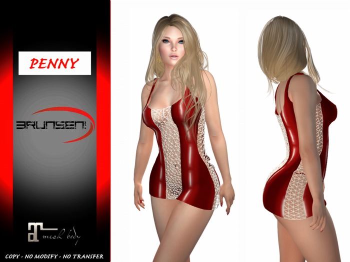 Brunsen! Mesh Dress Sexy Penny for Maitreya Latex Red