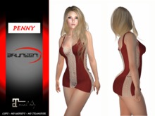 Brunsen! Mesh Dress Sexy Penny for Maitreya Leather Red