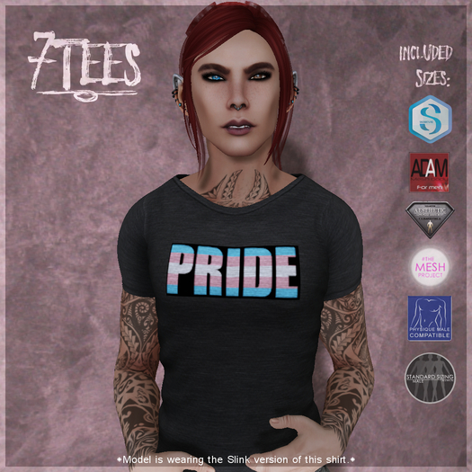 {7Ts} Trans Pride Tee [5 Mesh Body Sizes/Standard S