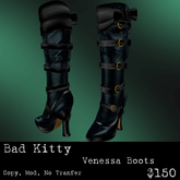 Bad Kitty Venessa Boots Raven Black