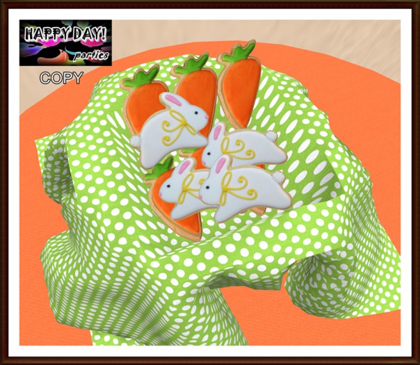 Easter - Basket Rabbit and Carrots Cookies
