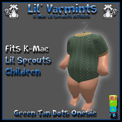 Lil' Varmints Outfit - Green Tan Dots Onesie