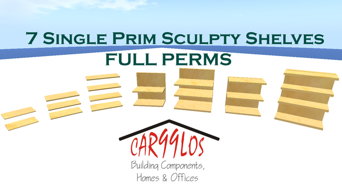 7 Single Prim Shelves (sculpty) FULL PERMS
