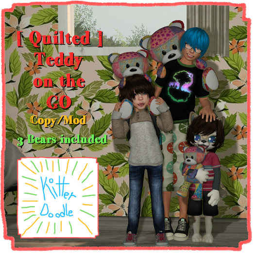 [KitterDoodle] Quilted Teddy on the GO