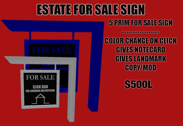 ESTATE FOR SALE SIGN *RRR* 