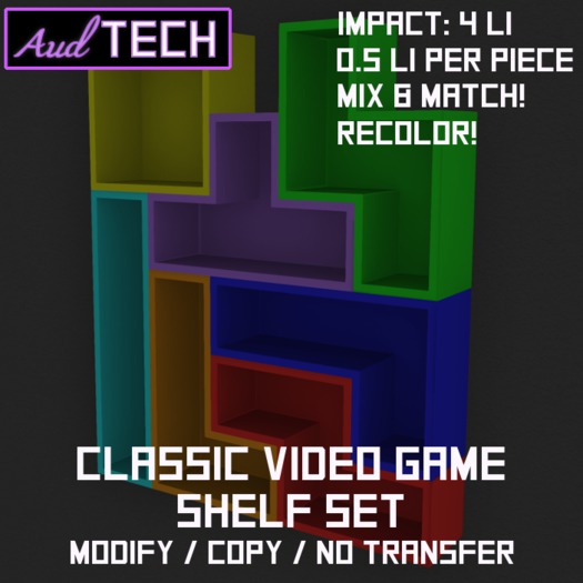 AudTech Classic Video Game Shelf Set