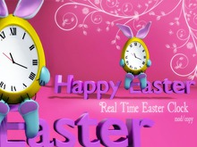 Easter Egg Bunny Happy Easter Clock Decoration 