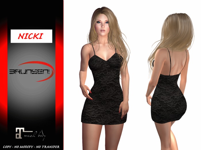 Brunsen! Mesh Dress Sexy Nicki for Maitreya Lace Black