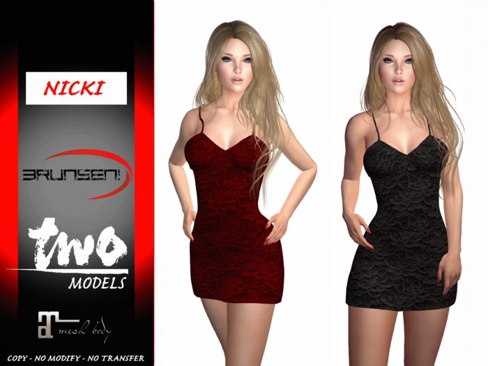 Brunsen! Mesh Dress Sexy Nicki for Maitreya Lace Black & Red
