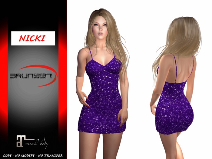 Brunsen! Mesh Dress Sexy Nicki for Maitreya Purple