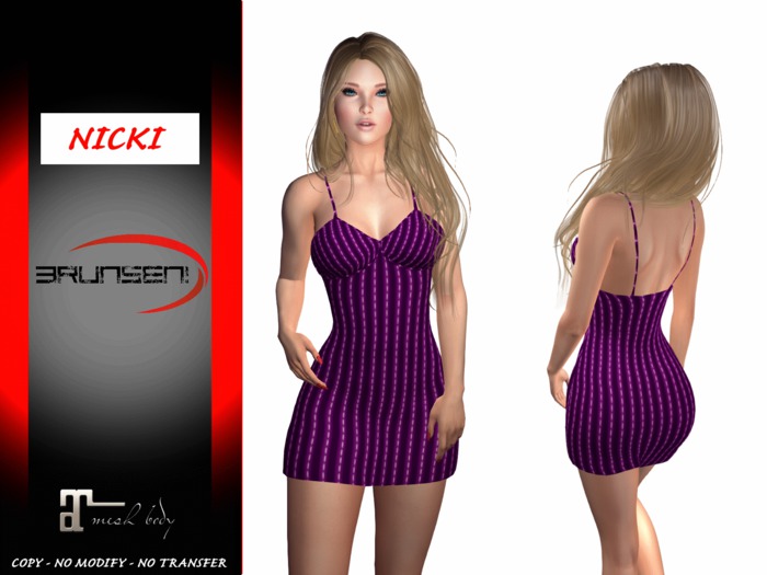 Brunsen! Mesh Dress Sexy Nicki for Maitreya Purple Lux