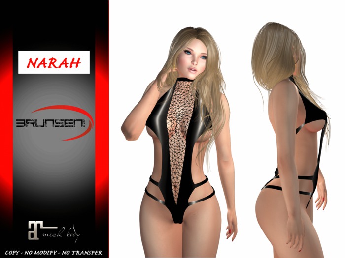 Brunsen! Narah Sexy Lingerie Maitreya Latex Black