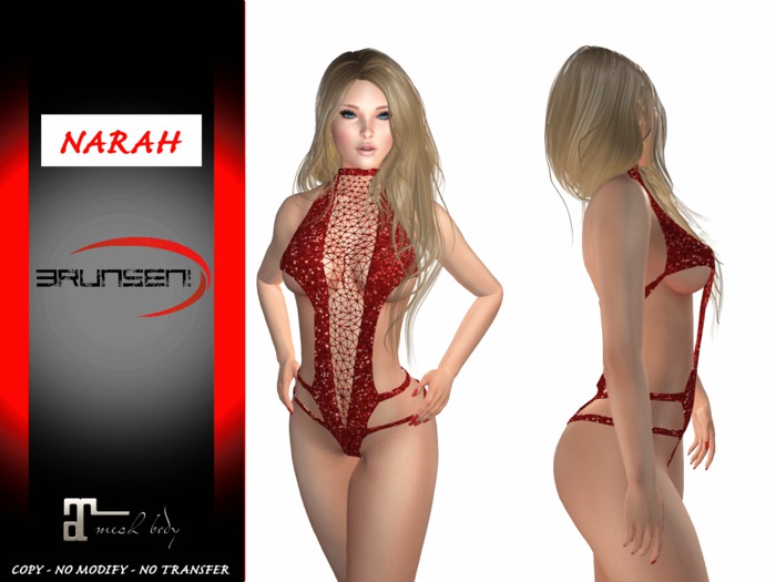 Brunsen! Sexy Lingerie Narah for Maitreya Night Red