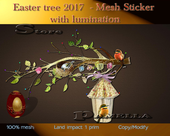 Easter tree 2017  - Mesh Sticker with lumination