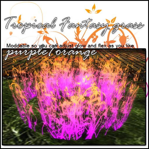 Tropical Fantasy Grass- Purple/orange