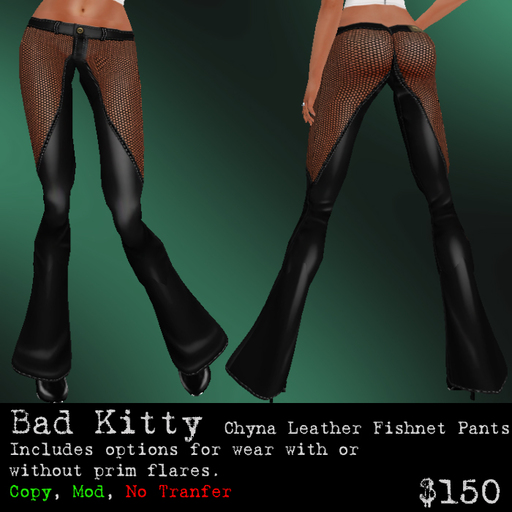 Bad Kitty Chyna Leather Fishnet Pants