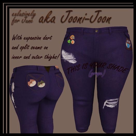 [jj] aka Jooni...Split Jeans - Grape * piggu June