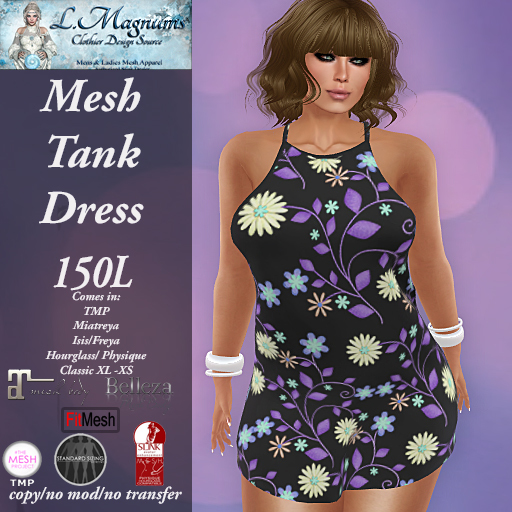 LMs MesH Tank Dress - Flowers 2