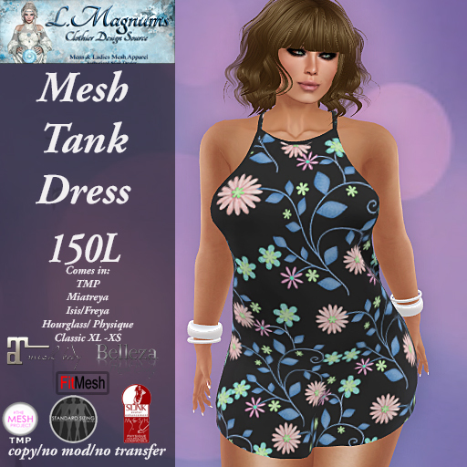 LMs MesH Tank Dress - Flowers 3