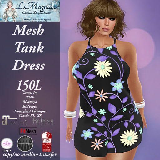 LMs MesH Tank Dress - Flowers 5