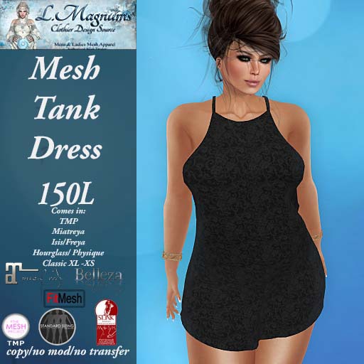 LMs Mesh Tank Dress - Lace Black