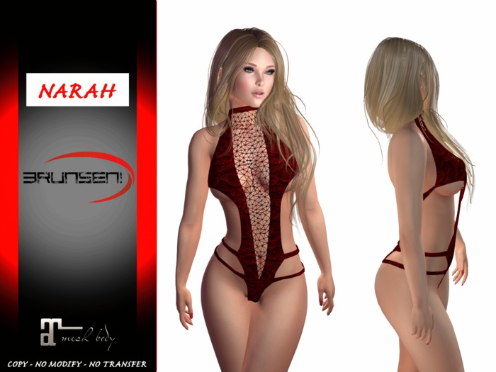 Brunsen! Sexy Lingerie Narah for Maitreya Lace Red