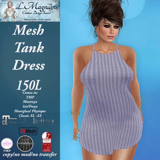 LMs Mesh Tank Dress - Stripes Purple