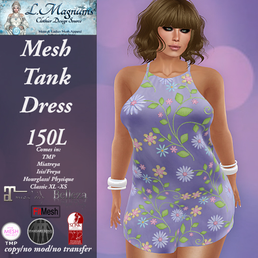 LMs MesH Tank Dress - Spring Purple
