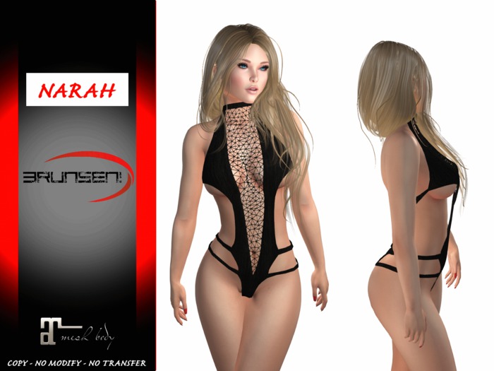 Brunsen! Sexy Lingerie Narah for Maitreya Leather Black