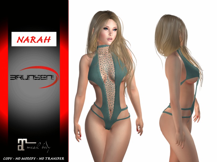 Brunsen! Sexy Lingerie Narah for Maitreya Leather Turquoise