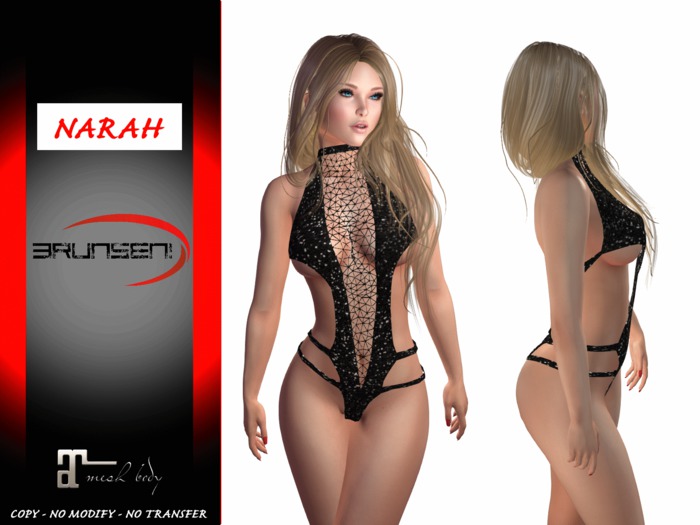 Brunsen! Sexy Lingerie Narah for Maitreya Night Black