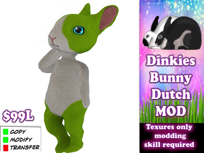 Dinkies* Rabbits - Dutch bunny - green
