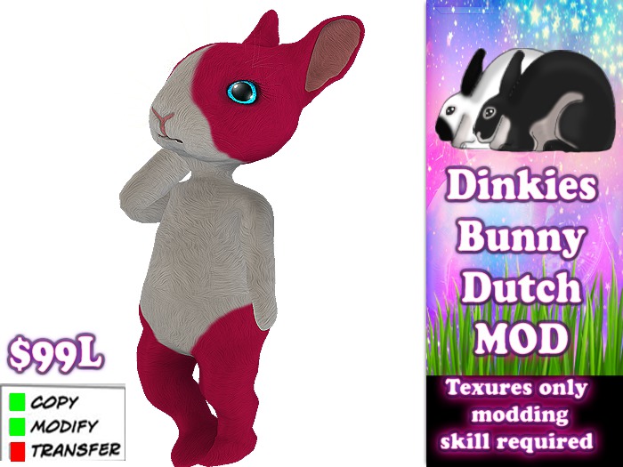 Dinkies* Rabbits - Dutch bunny - Pink