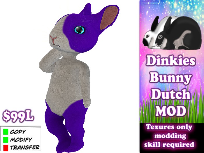 Dinkies* Rabbits - Dutch bunny - purple