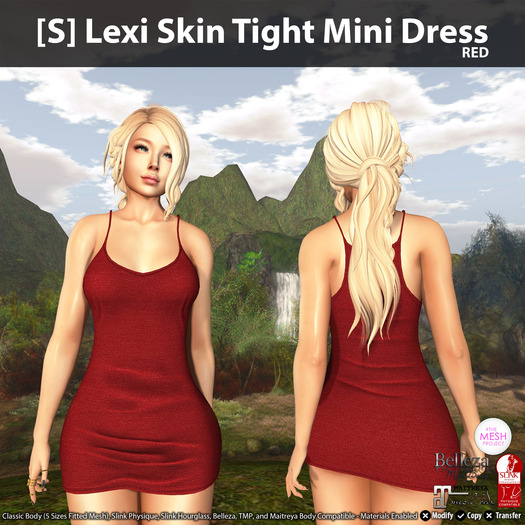 [S] Lexi Skin Tight Mini Dress Red