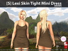 [S] Lexi Skin Tight Mini Dress Brown