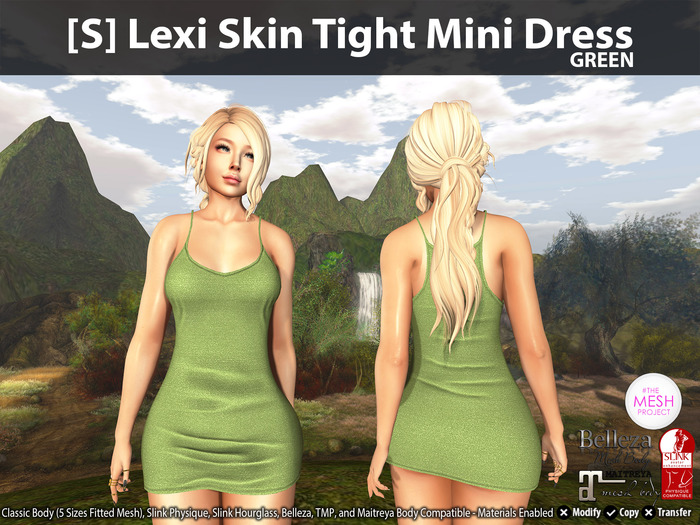 [S] Lexi Skin Tight Mini Dress Green