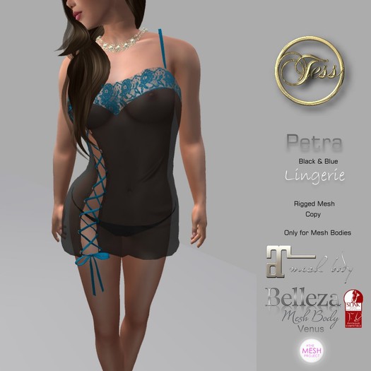 TessDesigns MESH Only -LINGERIE PETRA Black & Blue