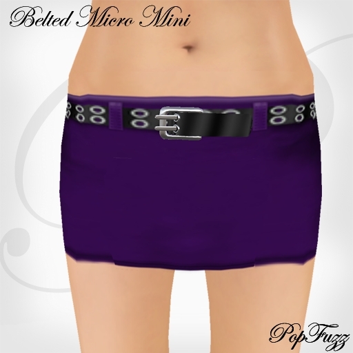 PopFuzz - Purple Belted Micro MIni Skirt