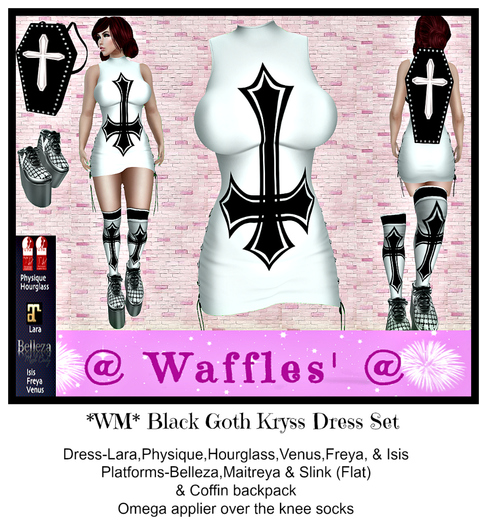 *WM* Black Goth Kryss Dress Set