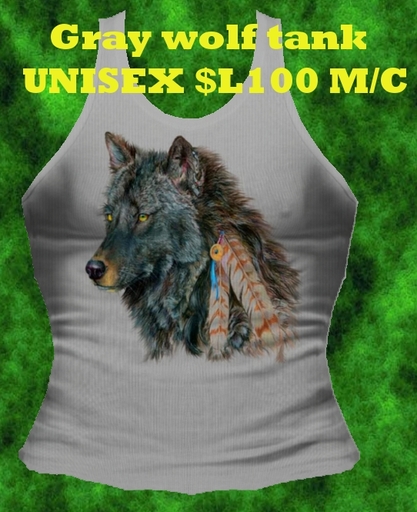 gray wolf tank UNISEX